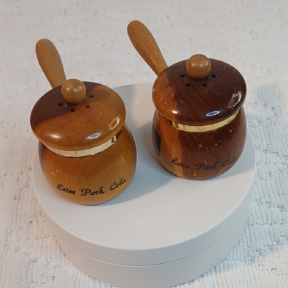 Vintage Wooden Salt and Pepper Shakers.